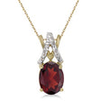 Garnet & Diamond Solitaire Pendant 14k Yellow Gold (1.40tcw)