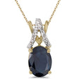 Blue Sapphire & Diamond Solitaire Pendant 14k Yellow Gold (1.40ct)