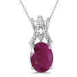 Ruby & Diamond Solitaire Pendant 14k White Gold (1.50ct)