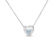 Heart Aquamarine Bezel Pendant Necklace 14K White Gold (0.23ct)