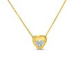 Heart Aquamarine Bezel Pendant Necklace 14K Yellow Gold (0.23ct)