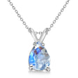 Pear-Cut Moonstone Solitaire Pendant Necklace 14k White Gold (1.00ct)