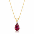 Pear Ruby & Diamond Solitaire Pendant Necklace 14k Yellow Gold (1.25ct)