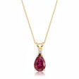 Pear Lab Ruby & Diamond Solitaire Pendant Necklace 14k Yellow Gold (1.25ct)