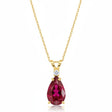 Pear Lab Ruby & Diamond Solitaire Pendant Necklace 14k Yellow Gold (2.05ct)