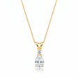 Pear Lab Diamond Solitaire Pendant Necklace 14k Yellow Gold (0.75ct)
