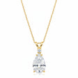 Pear Lab Diamond Solitaire Pendant Necklace 14k Yellow Gold (2.00ct)