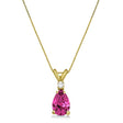 Pear Lab Pink Tourmaline & Diamond Solitaire Pendant Necklace 14k Yellow Gold (0.75ct)