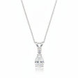 Pear Lab Diamond Solitaire Pendant Necklace 14k White Gold (0.75ct)