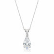 Pear Lab Diamond Solitaire Pendant Necklace 14k White Gold (1.25ct)