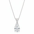 Pear Lab Diamond Solitaire Pendant Necklace 14k White Gold (2.00ct)