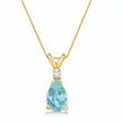 Pear Aquamarine & Diamond Solitaire Pendant Necklace 14k Yellow Gold (1.00ct)