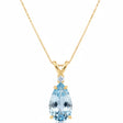 Pear Lab Aquamarine & Diamond Solitaire Pendant Necklace 14k Yellow Gold (1.40ct)