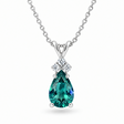 Pear Alexandrite & Diamond Solitaire Pendant 14k White Gold (1.05ct)