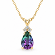 Pear Alexandrite & Diamond Solitaire Pendant 14k Yellow Gold (2.05ct)