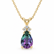Pear Lab Alexandrite & Diamond Solitaire Pendant 14k Yellow Gold (2.05ct)