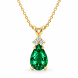 Pear Emerald & Diamond Solitaire Pendant 14k Yellow Gold (2.05ct)