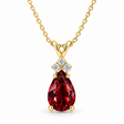 Pear Garnet & Diamond Solitaire Pendant 14k Yellow Gold (2.05ct)