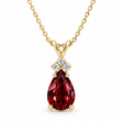 Pear Lab Garnet & Diamond Solitaire Pendant 14k Yellow Gold (2.05ct)