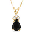 Pear Black Lab Diamond & Lab  Diamond Solitaire Pendant 14k Yellow Gold (0.75ct)