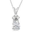 Pear Lab Moissanite & Lab Diamond Solitaire Pendant 14k White Gold (0.75ct)