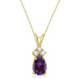 Pear Lab Alexandrite & Diamond Solitaire Pendant 14k Yellow Gold (0.75ct)
