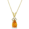 Pear Citrine & Diamond Solitaire Pendant 14k Yellow Gold (0.75ct)