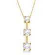 Three-Stone Graduated Lab Diamond Pendant Necklace 14k Yellow Gold (1.00ct)