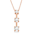 Three-Stone Graduated Lab Diamond Pendant Necklace 14k Rose Gold (0.50ct)