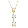 Three-Stone Graduated Lab Diamond Pendant Necklace 14k Yellow Gold (0.50ct)