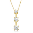 Moissanites & Diamond Three-Stone Necklace 14k Yellow Gold (1.00ct)