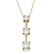 Three-Stone Graduated Diamond Pendant Necklace 14k Yellow Gold (0.25ct)