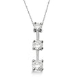 Three-Stone Graduated Diamond Pendant Necklace 14k White Gold (0.25ct)