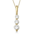 Three-Stone Graduated Diamond Pendant Necklace 14k Yellow Gold (0.25ct)