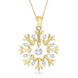 Snowflake Shaped Diamond Pendant Necklace 14k Yellow Gold (0.20ct)