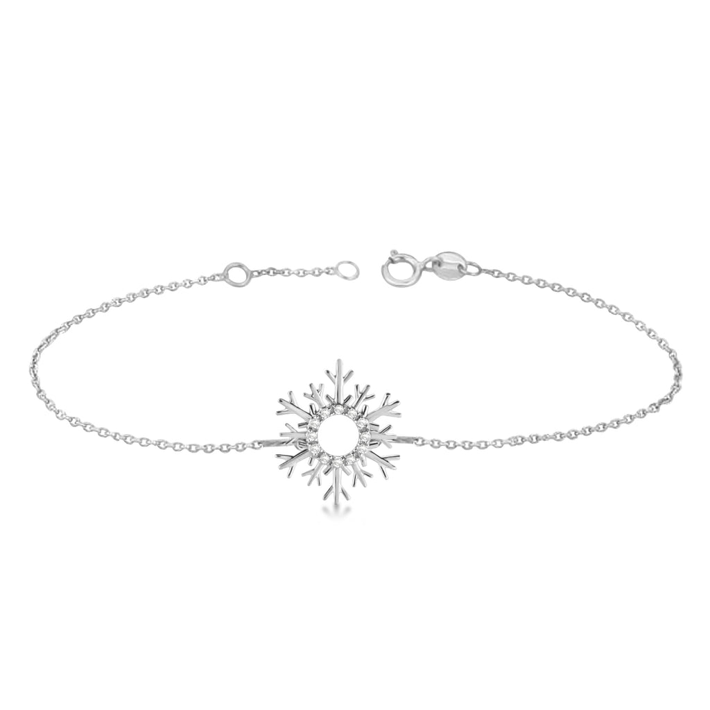 Snowflake Diamond Bracelet 14k White Gold (0.10ct)