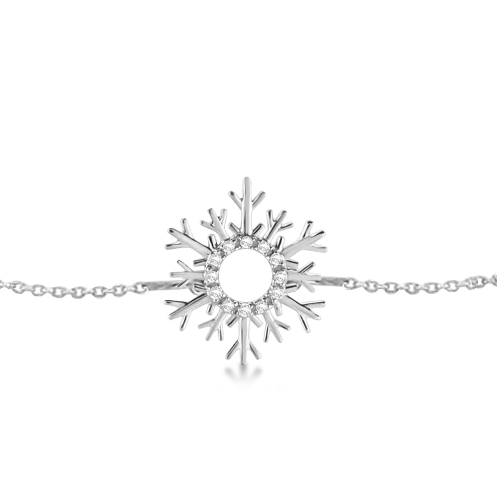 Snowflake Diamond Bracelet 14k White Gold (0.10ct)