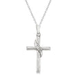 Gold Cross Necklace for Men/Ladies 14K White Gold Beveled Cross