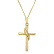 Gold Cross Necklace for Men/Ladies 14K Yellow Gold Beveled Cross