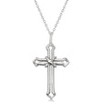 Gold Cross Necklace 14K White Gold Open Cross for Men/Women