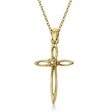 Diamond Sharp Cross Pendant Necklace 14k Yellow Gold (0.01ct)