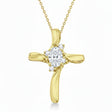 Lab Diamond Cross Necklace Pendant 14k Yellow Gold (0.50ct)