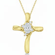 Lab Diamond Cross Necklace Pendant 14k Yellow Gold (0.75ct)