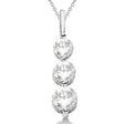 Three-Stone Graduated Diamond Pendant Necklace 14k White Gold (0.75ct)