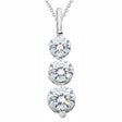 Three-Stone Graduated Diamond Pendant Necklace 14K White Gold (2.00ct)