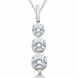 Three-Stone Graduated Lab Diamond Pendant Necklace 14K White Gold (1.05ct)
