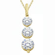 Three-Stone Graduated Lab Diamond Pendant Necklace 14K Yellow Gold (2.00ct)