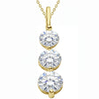 Three-Stone Graduated Lab Diamond Pendant Necklace 14K Yellow Gold (3.00ct)
