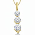 Three-Stone Graduated Lab Diamond Pendant Necklace 14K Yellow Gold (1.05ct)