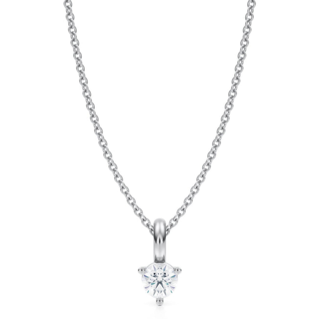 Lab Diamond 3-Prong Pendant Necklace in Platinum (0.25ct)